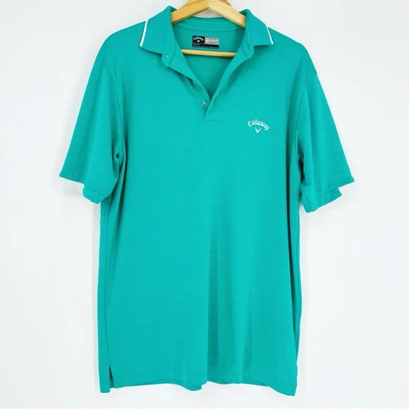 Mens Calloway Opti Dri Teal Blue Short Sleeve Golf Polo Shirt M - Picture 1 of 6